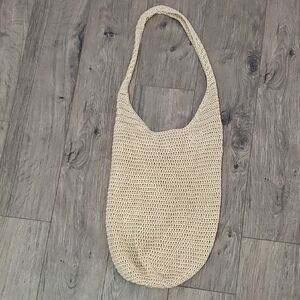 Cream Crochet Shoulder Bag